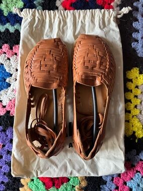 Woven Leather Huarache Sandals